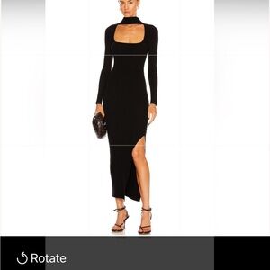 Jonathan Simkhai Black Ribbed Midi Dress